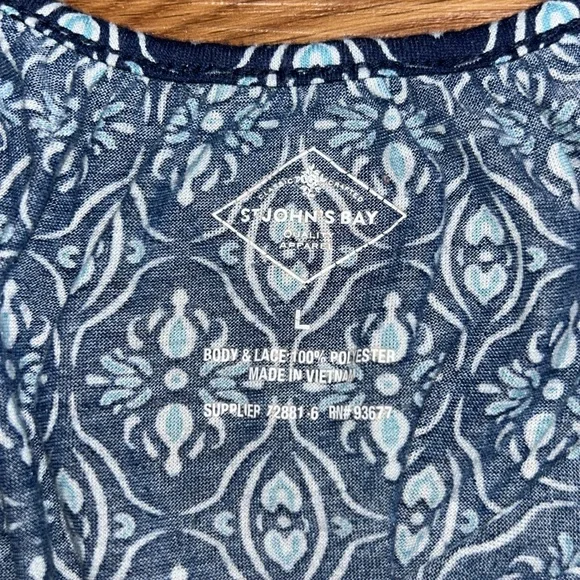 Blue Patterned Women's Top - Picture 6 of 7
